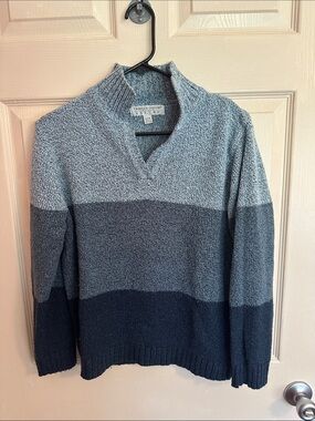 Carolyn Taylor Women’s Gray Ombre Shawl-Collar Sweater